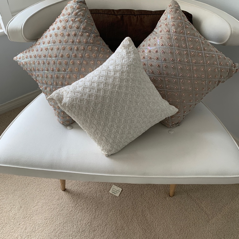 Accent pillows all hand work.